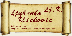Ljubenko Kličković vizit kartica